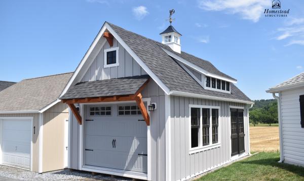 14' x 24' 1-Car, 2-Story Liberty Garage with timber frame accents 14' x 24' 1-Car, 2-Story Liberty Garage with timber frame accents