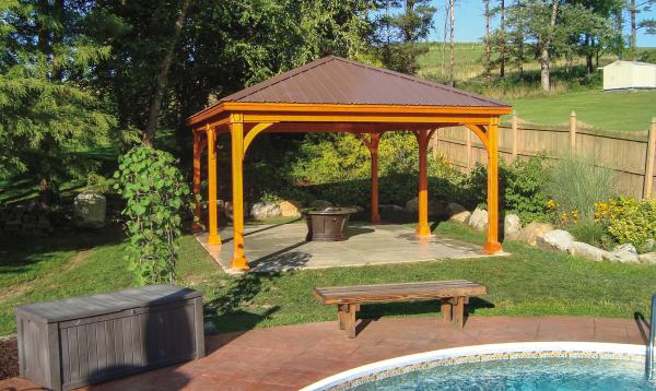 16' x 20' Keystone Pavilion with Cedar Stain 16' x 20' Keystone Pavilion with Cedar Stain