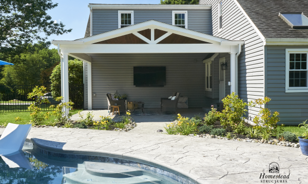 Attached 17x21 Pavilion in Phoenixville, PA Attached backyard pavilion in Phoenixville, PA