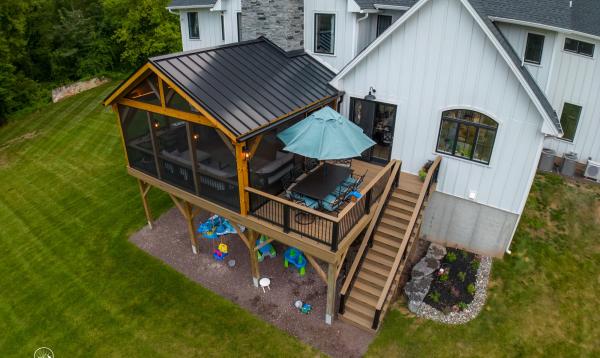 Attached Deck & Timber Frame Pavilion in Royersford PA
