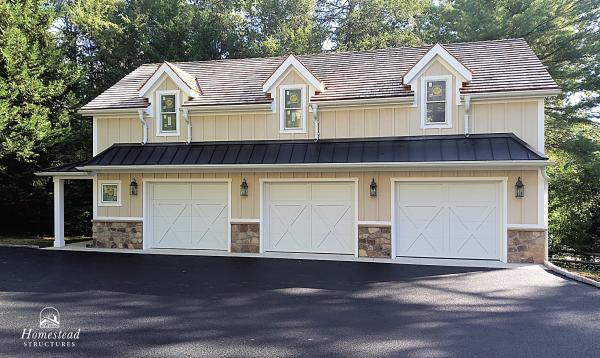 21' x 43' Custom 3-Car 2-Story Classic Garage in Wayne Pennsylvania