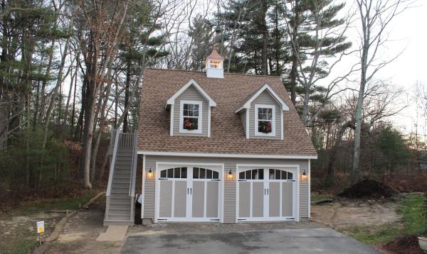 24' x 20' Classic Garage with A Frame Roof and Carriage Doors