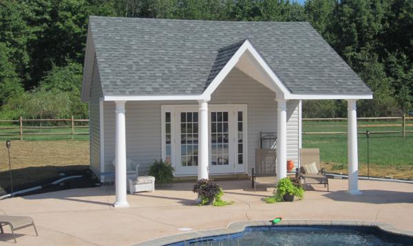24' x 20' Custom A Frame Pool House (Vinyl Siding) 