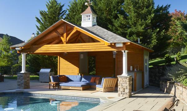 18x22 Custom Timberframe Avalon Pool House