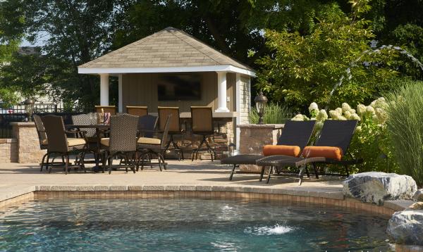 10' x 12' Siesta Poolside Bar with Stone Veneer in Easton, PA Siesta Poolside Bar with Stone Veneer