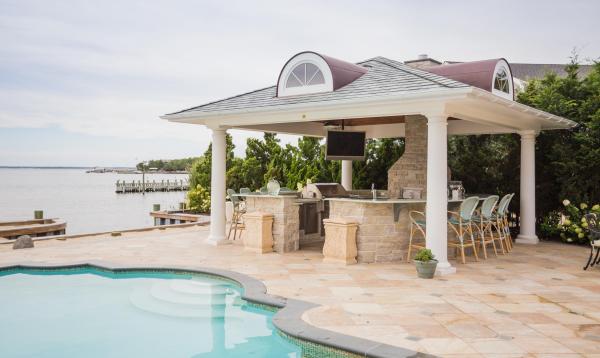 Custom Pavilion with high end outdoor kitchen 