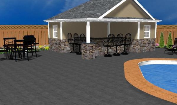 Wellington Pool House 3D Rendering Wellington Pool House 3D Rendering