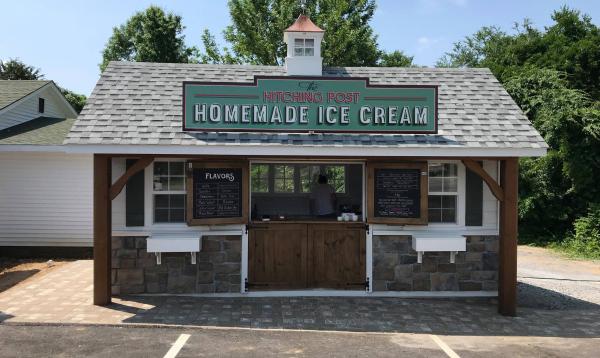 Ice cream shop constructed via  commercial building & design services by Homestead Structures