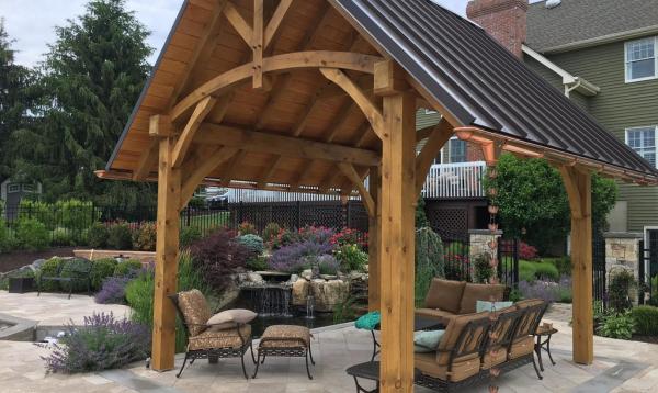 Timber Frame Pavilion with metal roof Timber Frame Pavilion with metal roof