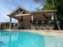 Exterior shot of 12' x 24' Belmar Pavilion with Everlast Outdoor Kitchen in Sellersville PA