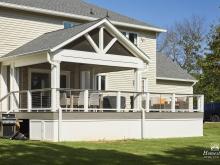 Exterior shot of 16' x 16' Attached A-Frame Pavilion in Warren, NJ