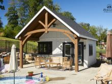 16' x 22' A-Frame Avalon Pool House with Timberframe Pavilion in Doylestown PA