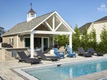 Exterior photo of 16' x 34' A-Frame Avalon Pool House in Ivyland, PA