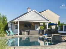 Exterior photo of 20' x 18' A-Frame Avalon Pool House in Gilbertsville PA