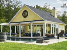 30' x 32' Custom A-Frame Avalon Pool House with Pergola in Round Hill VA