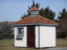 8' x 10' Classic Hip Rood Shed with birdhouse cupola & cedar shakes