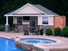 16' x 20' Wellington Poolhouse (Stucco & Stone Veneer)