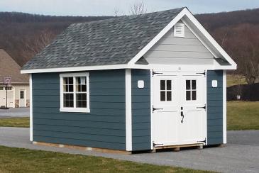 12' x 16' Century A-Frame Shed with Hardi Plank siding & 4-lite Craftsman door