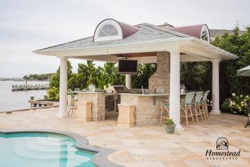 18' x 18' Custom Vintage Luxury Pavilion with full outdoor kitchen
