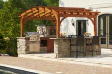 10x14 Custom Pavilion with luxury outdoor kitchen