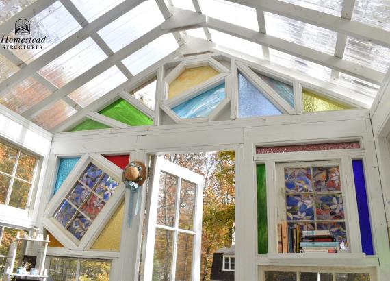 The Cottage - 10' x 12' Classic A-Frame She-Shed with Stained glass