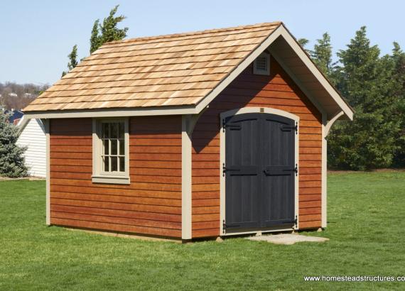 10' x 12' Premier Garden Shed Mahogany Stained LP Lap Siding