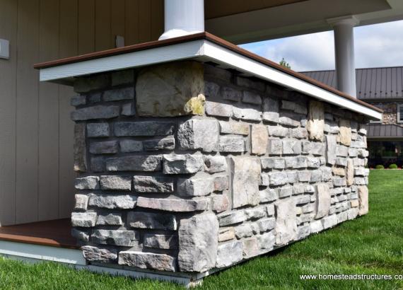 10x12 Siesta bar front with cut cobble veneer