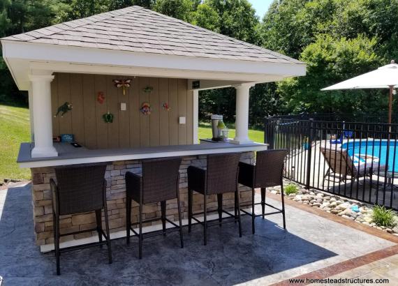 10 x 14 Siesta Poolside Bar with Hip Roof in Ghent, NY