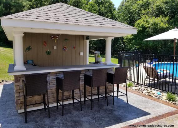 10 x 14 Siesta Poolside Bar with Hip Roof in Ghent, NY