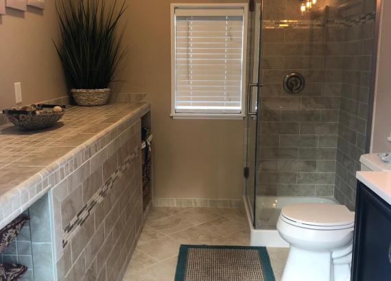 Luxury Bathroom Inside a 10' x 14' Siesta Poolside Bar in Andover NJ