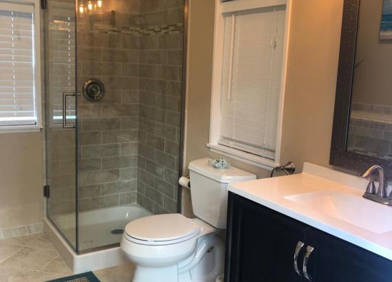 Luxury Bathroom Inside a 10' x 14' Siesta Poolside Bar in Andover NJ