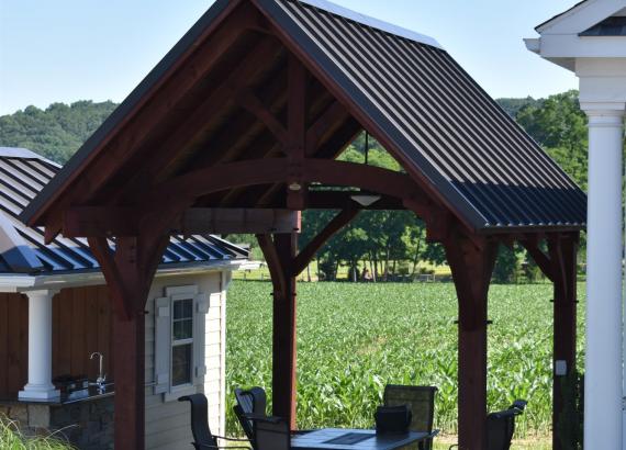 10' x 14' Timber Frame Pavilion Display in New Holland, PA