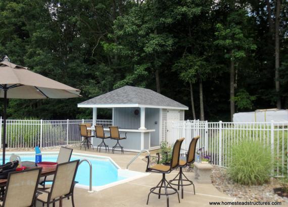 10x16 Siesta Pool Bar with hip roof