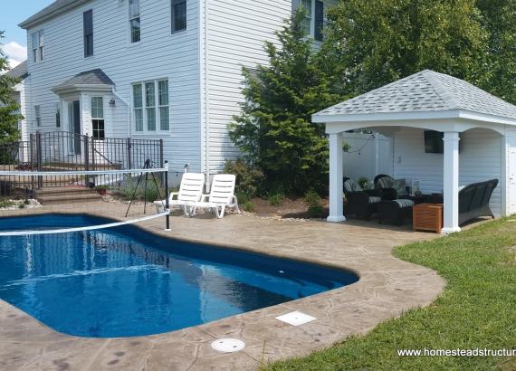 10' x 16' Avalon Pool House - White - With Changing Room & Storage Area