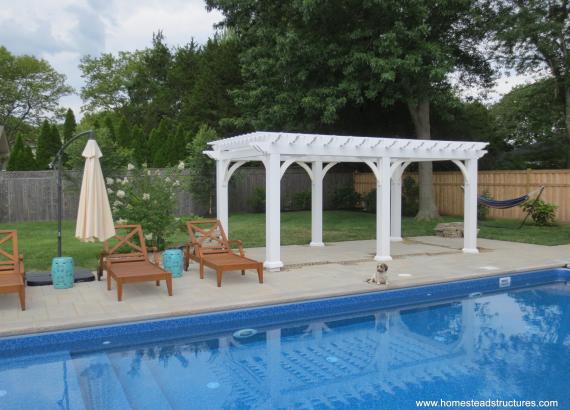 10 x 18 white vinyl pergola