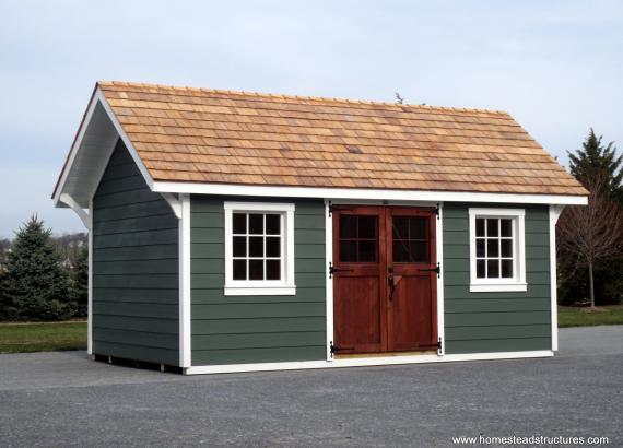 10' x 18' Premier Garden Shed with lap siding & 4-lite Craftsman door