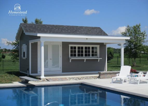 10x20 Custom Classic A-Frame Pool House with Porch