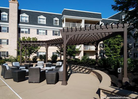 10' x 45' curved radius pergola in Willow Valley Communities in Lancaster PA