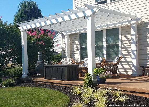 11' x 17' white vinyl pergola in lancaster pa