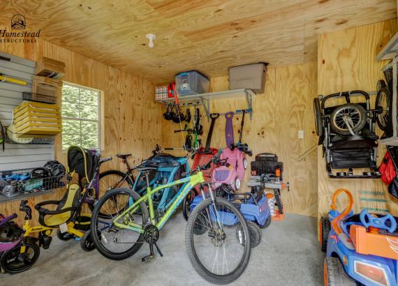 Interior of 12' x 16' 2-Story Liberty A-Frame Shed with Transom Windows