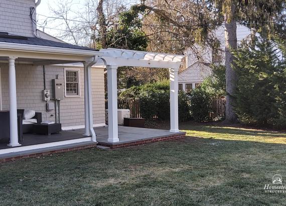 12' x 12' Attached Somerset PVC Pergola with aluminum core in JJ