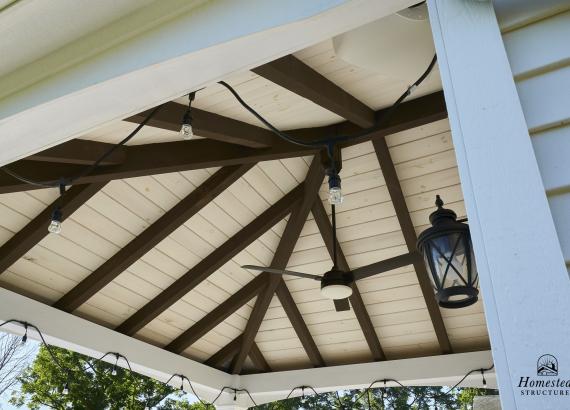 Tongue & Groove Ceiling of 12' x 16' Liberty Pool House with attached 16' x 12' Attached Vintage Pavilion