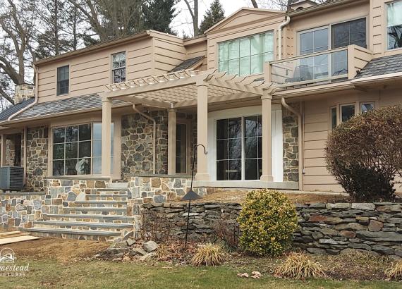 12' x 16' attached Wood & Vinyl Pergola in Lancaster PA