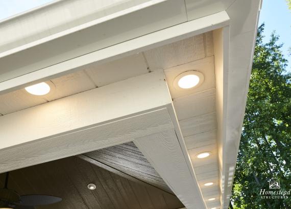 Soffit lights on 12' x 18' Siesta Poolside Bar in Quakertown PA