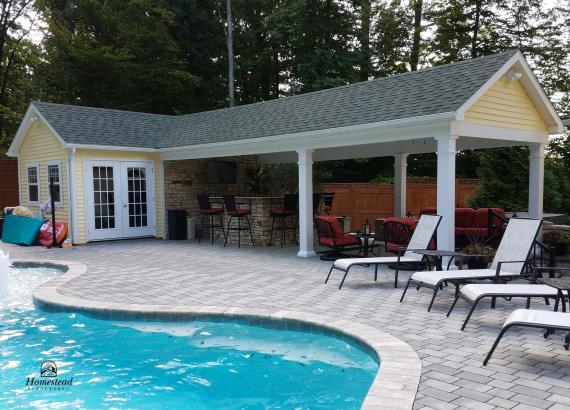 12' x 20' by 12' x 29' L-Shaped Custom Pool House in Coatesville PA