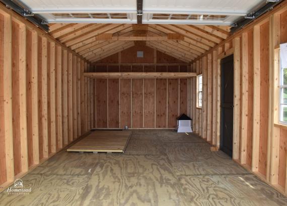 Interior of 12x24 1-Car Garage with loft