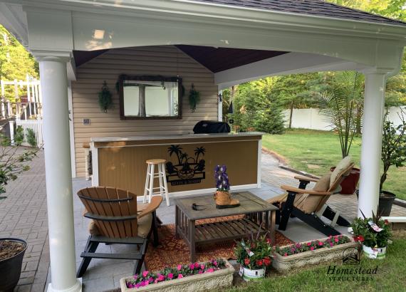 Under Pavilion Bar on Custom Avalon Pool House