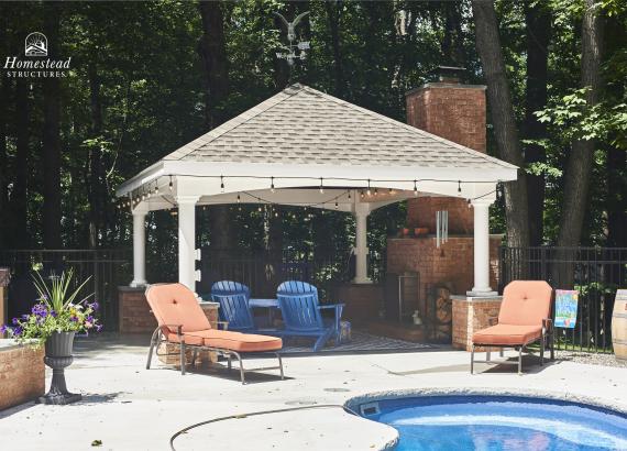 14' x 16' Vintage Pavilion with brick fireplace in Lancaster PA