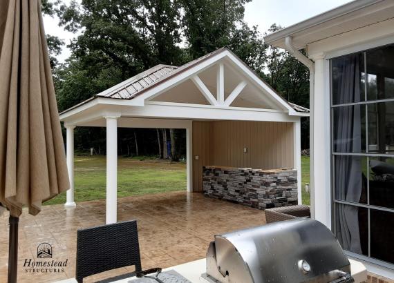 14' x 18' Belmar Pavilion with stone bar counter in NJ 