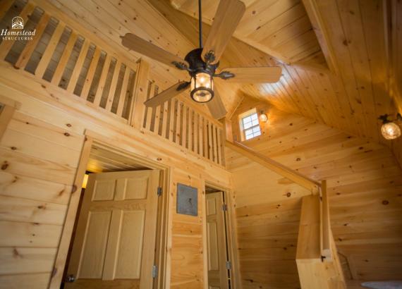 Ceiling Fan & Light view inside 14' x 18' Heritage Liberty Pool House in Middletown MD